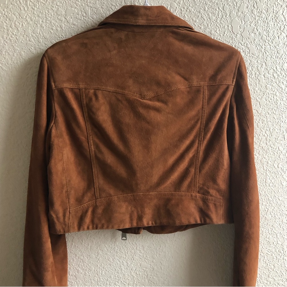 All Saints Elora Suede Biker Jacket (Size 10) NWT - Picture 3 of 13
